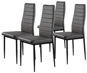 Set de 4 scaune elegante, gri, cu design atemporal