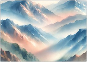 Tablou - Acuarelă munți (70x50 cm)