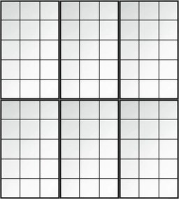 vidaXL Oglinzi de perete, 6 buc., negru, 100x60 cm, metal