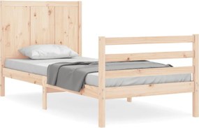 vidaXL Cadru de pat cu tăblie, 100x200 cm, lemn masiv