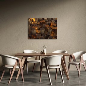 Tablou - Hexagoane de bronz (70x50 cm)