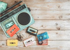 Tablou pe sticlă - Radio retro (70x50 cm)