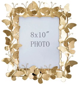 Ramă foto aurie din metal 35x38 cm Butterfly – Mauro Ferretti