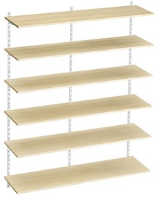 Raft perete 6P, 120x25x200 cm, Lemn Natur