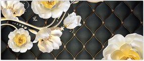 Tablou - Imagine cu flori de trandafir alb (120x50 cm)