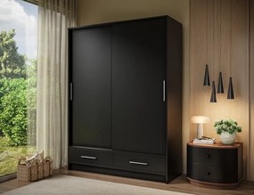 Dulap cu uși glisante Estantte II, 150x60x200 cm – Negru
