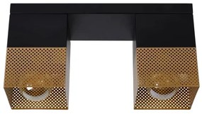 Plafonieră Lucide 21123/02/02 RENATE 2xE27/40W/230V auriu/negru