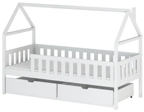 Pat pentru copii 90 x 200 Donnira (cu somieră) (Alb). Promo -10%. 1040114