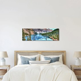 Tablou - Lacul Moraine (cu ceas) (90x30 cm)