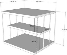 Măsuță de depozitare Lifon Anthracite and Black