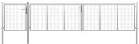 vidaXL Poartă de grădină din oțel 500x100 cm, argintie
