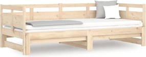vidaXL Pat de zi extensibil, 2x(90x190) cm, lemn masiv de pin