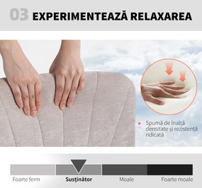 Scaun de Birou HOMCOM, Reglabil, Înclinabil și Rotativ, din Chenille și Oțel, 62x67x83-93 cm, Bej | Aosom Romania