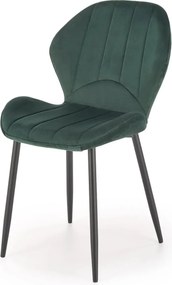Scaun K538, verde/negru, stofa catifelata/metal, 48x57x85 cm
