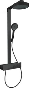 Coloana de dus cu baterie termostatata negru mat Hansgrohe Rainfinity 350 Eco SHP