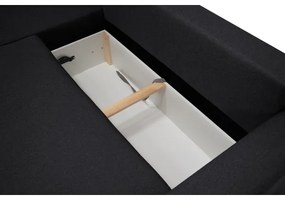 Canapea colțar universală SEVILLA antracit cu funcție de dormit și depozitare