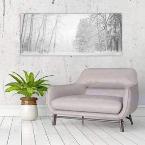 Tablou - Pier de lemn în timpul iernii (120x50 cm)