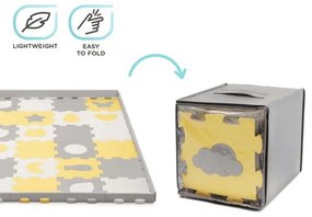 KINDERKRAFT select - Puzzle din spumă LUNO 30 piese gri/galben