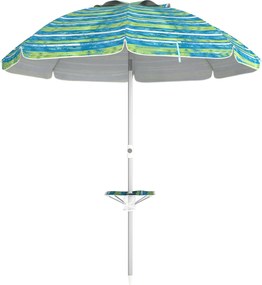 Outsunny Umbrelă de plajă înclinabilă rotundă Ø 190 cm - masă cu suport pentru pahare - sac de transport inclus, protecție UV50+ | Aosom Romania
