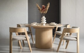 Set lemn masiv Dining Miami I Masa Rotunda + 4 Scaune