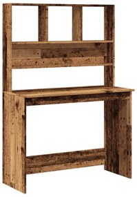vidaXL Birou cu rafturi, lemn vechi, 102x45x148 cm, lemn prelucrat