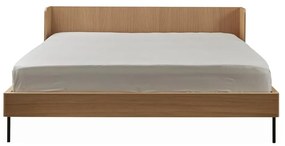 Pat dublu cu aspect de lemn de stejar 160x200 cm Wrap - Bonami Selection