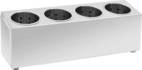 vidaXL Suport de tacâmuri 4 inserții, oțel inoxidabil, dreptunghiular