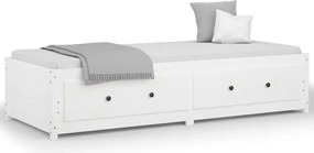 vidaXL Pat de zi Single, alb, 90x190 cm, lemn masiv de pin