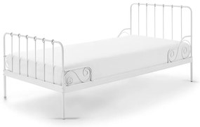Pat metalic pentru copii Vipack Alice, 90 x 200 cm, alb