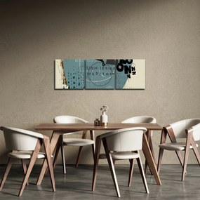 Tablou - Flying balon cu curcubeu (cu ceas) (90x30 cm)