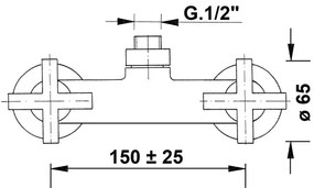 Sapho - Baterie de duș AXIA, crom lucios