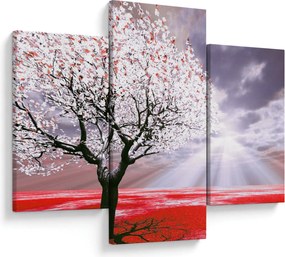 Tablou cu pomul roșu (90x60 cm)