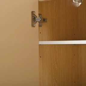 Dulap mobil pentru pantofi cu separatoare reglabile, 110x35x86 cm, Culoare naturală