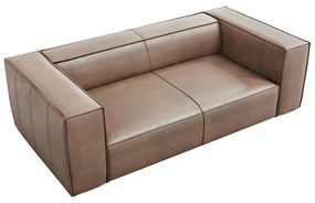 Canapea maro deschis cu tapițerie din piele 212 cm Madame – Windsor &amp; Co Sofas