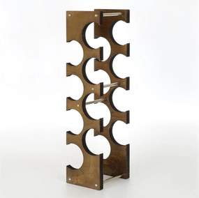 Suport sticle vin 792EVL4306, nuc/crom, PAL/metal, 14x15x60 cm