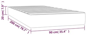 Saltea de pat cu arcuri, alb, 90x200x20 cm, piele ecologica Alb, 90 x 200 cm