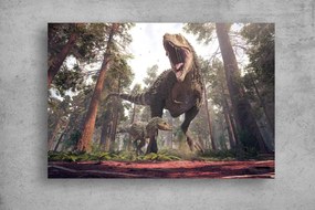 Tapet Premium Canvas - Dinozaurii in padure abstract