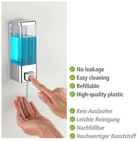 Dozator de săpun lichid argintiu de montat pe perete din plastic 0.32 l Istres – Wenko