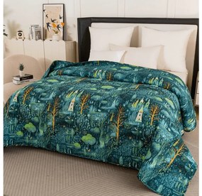 Cuvertura de pat cu model NEON FOREST, colorata Dimensiune: 170 x 210 cm