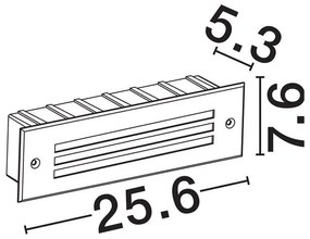 Spot LED incastrabil exterior, ambiental, IP65, OFF L 25,6cm