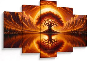 Tablou – Arbore în soare sângeriu (150x105 cm)