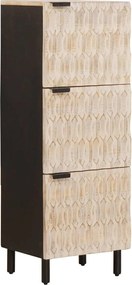 vidaXL Bufet Finisaj Alb Spălat 40 x 33 x 110 cm Lemn de mango solid