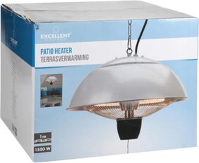 Încălzitor terasă suspendat 1500W, halogen, pentru exterior/interior – lampă încălzire tavan, IP24, montaj pe lanț