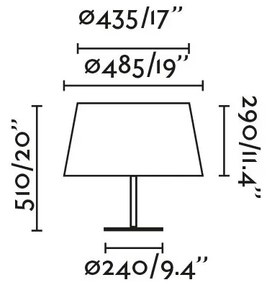 Lampa de masa abajur textil 48cm WINDSOR negru, gri