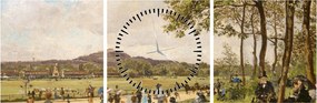 Tablou - French 19th Century, Race Course at Longchamps, reproducere (cu ceas) (90x30 cm)