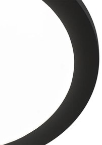 Plafoniera neagră 30 cm cu LED în 3 trepte reglabilă IP44 - Steve