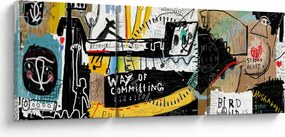 Tablou - Graffiti (cu ceas) (90x30 cm)