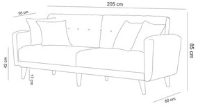 Canapea extensibilă Aria Grey