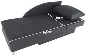 Canapea extensibilă, material textil gri-negru, dreapta, LAUREL