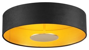 Plafonieră modernă neagră cu interior auriu, inclusiv LED cu 3 trepte de intensitate luminoasă - Bredow